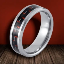 2024 New Men's Business 8mm Gun Black Ring High Quality Stainless Steel Men's Ring Inlaid Gray Carbon Fiber Carbide Ring Mahogany Ring Men's Wedding Party Jewelry Comfortable Wear Size 6-13 Supports Mixed Sizes And Mixed Batches - Ring - View 91