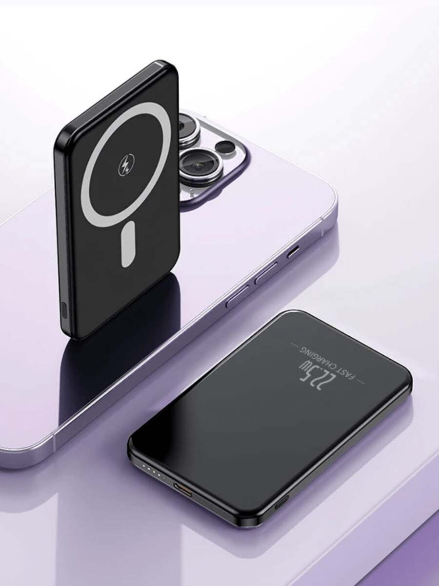 Power Bank 10000mAh IOS Universal Portable Inductive Charger - 黑色 - 查看 1