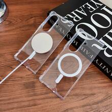 Galaxy Z Fold7 Fold6 Fold5 Fold4 Phone Case, Minimalist Fashion Transparent Crystal Shock-Proof Phone Protective Cover, Anti-Fall Protection With Magnetic Waterproof Scratch Resistant - Clear - View 3