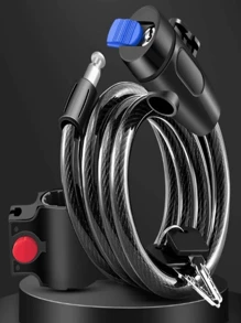 1pc,Anti-Theft Bike Lock With Keys – Lock, Lock With Key, Door Lock, Lock For Door, Mountain Bike Lock, Road Bike Lock, Bicycle Lock, Portable Rubber Ring Lock, Durable Steel Core, Cut-Resistant, Weatherproof, Easy To Carry/Store