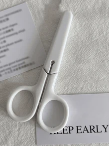 1/3/5/10pcs Portable Mini White Handmade Scissors, Stainless Steel Craft Scissors With Cover, Multifunctional Plastic Handle Paper Cutting Knife, Household Mini Safety Scissors