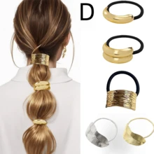 4 件/1 件波西米亚极简主义合金发带套装 - 叶子设计亮面金属发带，简约纹理弹力马尾辫夹，适合 14 岁以上女性，纯色时尚发饰礼物，发圈，发绳