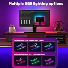 1 pieza Tira de luz LED RGB para monitor de juegos, iluminación ambiental alimentada por USB, apta para pantallas de computadora y TV de 24/32 pulgadas, adecuada para películas, juegos, música y uso en la oficina - USB - Ver 9