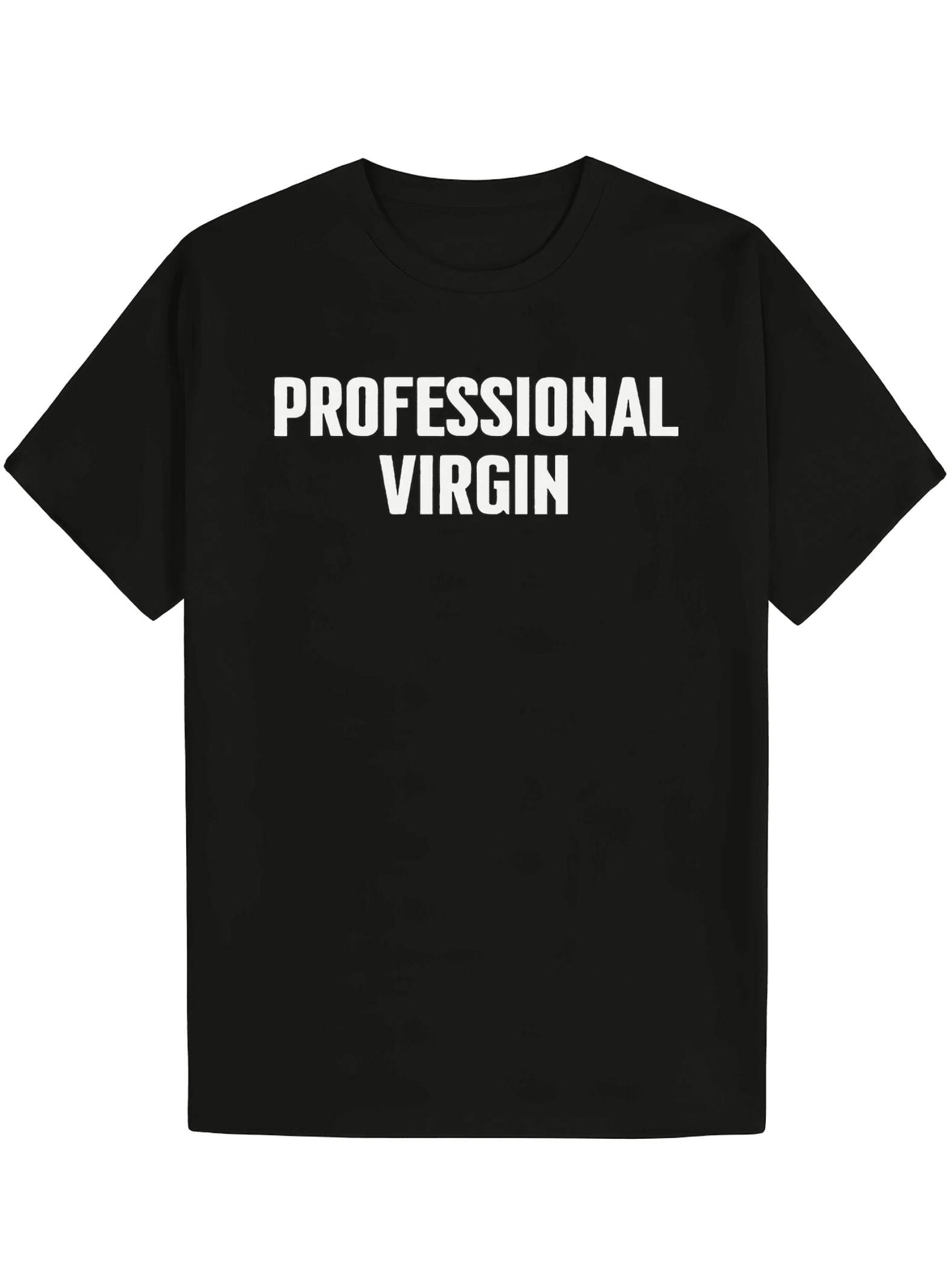 Professional Virgin" Funny T-Shirt - 100% Cotton, Soft & Comfortable, Ideal Gift For Men & Women, Casual Black Tee With Bold White Lettering, Machine Washable Tee - 黑色 - 查看 1