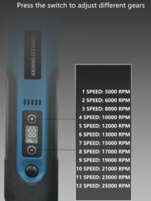 Rechargeable Electric Grinder, 7.4V High Power Sander, Wireless Rotary Tool With Battery-Powered Adjustable Carving Pen For Polishing And Engraving, Perfect Christmas Gift For Friends And Family - Multicolor - View 9