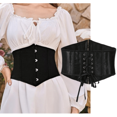 1pc Women's Waist Cincher Corset, Bust Enhancing, Lace-Up Waist Shaper, Suitable For Halloween, Party