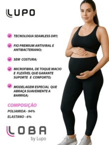 Lupo Loba Pregnant Leggings Pants Without Original Seams - màu đen - Xem 4