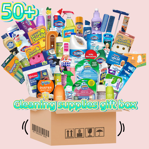 50+"Unlock The Entire Home's Cleanliness With Just One Purchase! Dish Cloths, Toilet Cleaner, Glass Water, Floor Cleaner... 50+ Cleaning Essentials Hidden In A Treasure Box. Every Nook And Cranny Of The Kitchen, Bathroom And Living Room Can Be Cleaned. There's Always The One You're Missing!" Place Your Order And We'll Carefully Select A Product For You.