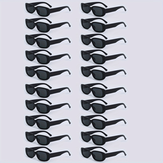 20 件复古方形眼镜，经典方形镜框，男女皆宜，尽显奢华，适合新娘送礼会、婚礼、圣诞节、新年、情人节、单身派对、摇滚主题派对礼物（男女通用）、情人节装饰、婚礼宾客回礼、伴娘礼物、毕业装饰