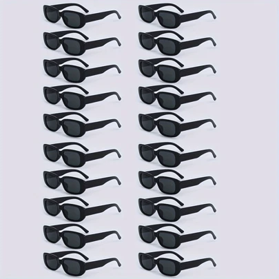 20 piezas Gafas cuadradas retro, marco cuadrado clásico para hombres y mujeres con un toque de lujo, para despedida de soltera, boda, Navidad, Año Nuevo, San Valentín, fiesta temática de rock, regalos unisex, decoración de San Valentín, regalos para invitados de boda, regalos para damas de honor, decoraciones de graduación