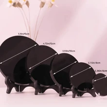 1 pieza Espejo de piedra de obsidiana negra natural con soporte de estilo aleatorio, espejo de cristal negro natural, disco de obsidiana negra, decoración del hogar, regalo especial, adecuado para exorcismo, ajuste de la energía del hogar