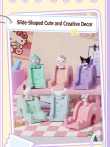 Podstawka na telefon z postaciami Sanrio, Hello Kitty, Kuromi, My Melody, Cinnamoroll, Pochacco i Hangyodon, uchwyt na biurko w kształcie suwaka, antypoślizgowa silikonowa podstawa, uniwersalny uchwyt na iPhone'a/Androida/tablet, uroczy element wystroju pokoju w stylu kawaii i prezent podróżny dla dziewczynek, nastolatek i kolekcjonerów Sanrio