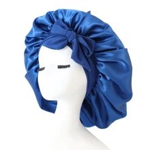 1 pieza Gorro de satén lujoso y sedoso con cordón ajustable - Gorro protector de cabello ligero para comodidad durante toda la noche, cuidado del cabello y ducha - Ideal para mujeres y hombres, decoración del baño del hogar, decoración de otoño, regreso a la escuela