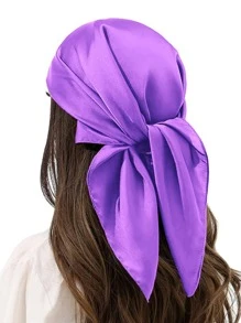 Pañuelo para la cabeza como bandana de seda, pañuelo de satén para el cabello para mujeres para dormir, pañuelo cuadrado para envolver el cabello por la noche de 27.5 pulgadas, bandana, banda para el cabello, banda para la cabeza, ideal para realzar tu aspecto - Multicolor - Ver 37