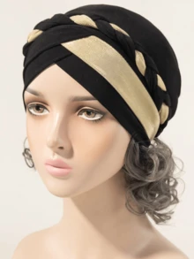 Awegeo Pañuelo elegante para mujer, decoración tejida, ligero y cómodo, pañuelo para la cabeza/forro para viajar, adecuado para la vida diaria, compras y reuniones - Gris - Ver 2