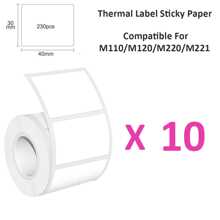 Impressora de Etiquetas M110 Papel Térmico Autoadesivo, Compatível com E210/P50/PT-260 Phomemo M110 M220 M200 Máquina para Código de Barras/Endereço/Logotipo/Negócios/Etiqueta para Casa