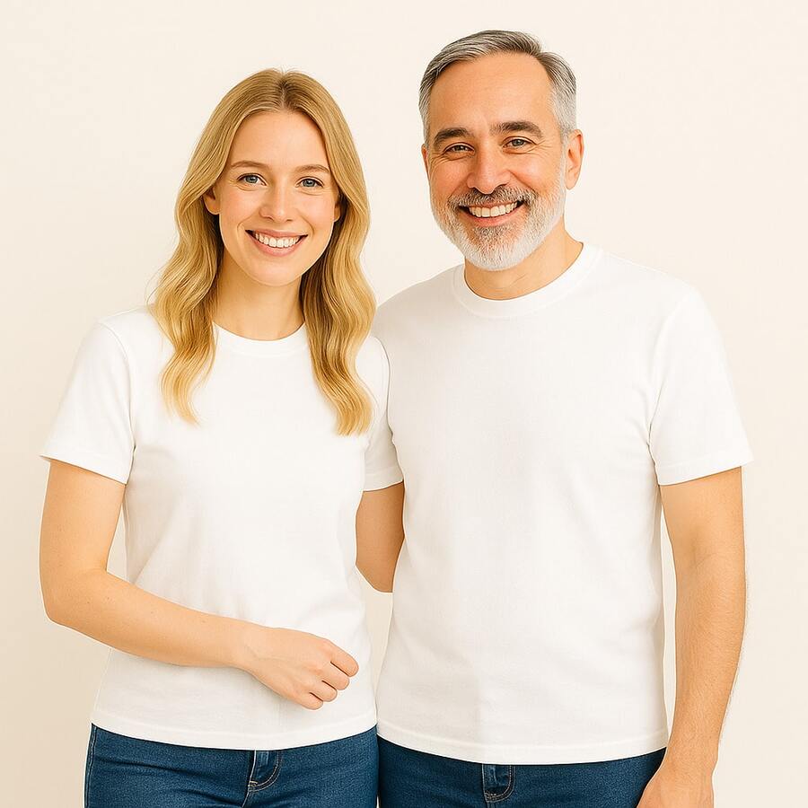 Father's Day Kit With 2 100% Cotton T-Shirts Like Father Like Daughter - 白色 - 查看 1