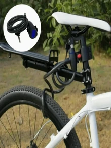 1pc,Anti-Theft Bike Lock With Keys – Lock, Lock With Key, Door Lock, Lock For Door, Mountain Bike Lock, Road Bike Lock, Bicycle Lock, Portable Rubber Ring Lock, Durable Steel Core, Cut-Resistant, Weatherproof, Easy To Carry/Store