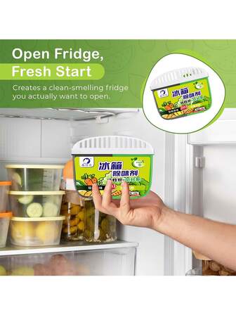 冰箱除臭剂 2 包 无香型活性炭冰箱除臭剂 - 比小苏打更有效