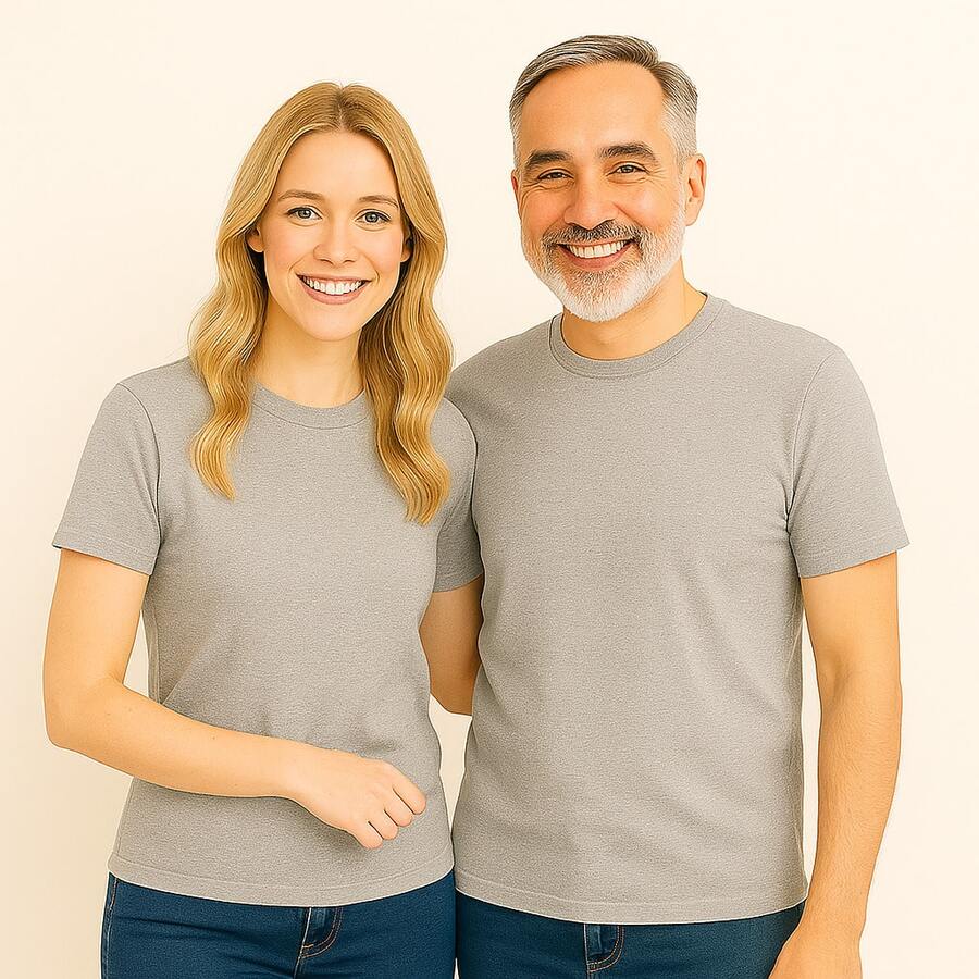 Father's Day Kit With 2 100% Cotton T-Shirts Like Father Like Daughter - Grey - View 1