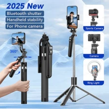 1.7m Intelligent Smartphone Camera Tripod With Wireless Bluetooth, Selfie Stick Holder And Phone Clip, Suitable For Summer Vacation, Travel, Outdoor Activities, Live Streaming, Stable Vlog Recording Device, 360° Rotation - Black - View 7