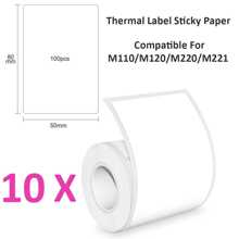 Impressora de Etiquetas M110 Papel Térmico Autoadesivo, Compatível com E210/P50/PT-260 Phomemo M110 M220 M200 Máquina para Código de Barras/Endereço/Logotipo/Negócios/Etiqueta para Casa