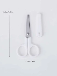 1/3/5/10pcs Portable Mini White Handmade Scissors, Stainless Steel Craft Scissors With Cover, Multifunctional Plastic Handle Paper Cutting Knife, Household Mini Safety Scissors