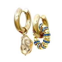 金线玻璃珍珠波西米亚海滩波西米亚颈链耳环女士女孩夏季时尚珠宝链式水晶钻石密镶空间吊坠金串珠吊坠耳环