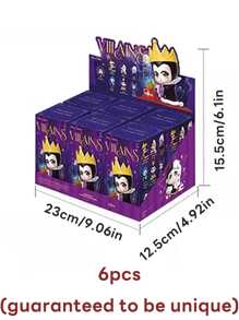 Figuras de la serie "Nacido para rebelarse" de los villanos de Disney en caja ciega, figuras coleccionables de personajes villanos de Disney que incluyen a la Reina Malvada y talla grande, con una elaboración detallada y accesorios icónicos, elemento sorpresa con entrega aleatoria, perfecto para fans y coleccionistas de Disney