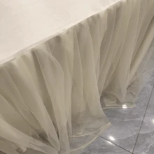 Tulle Tutu Table Skirt, Wedding Bridesmaid, Baby Party Skirt, Decorative Table Decoration, Fashion Deluxe Romantic Birthday Party Shower - 白色 - 查看 2