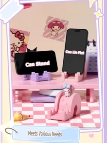 Podstawka na telefon z postaciami Sanrio, Hello Kitty, Kuromi, My Melody, Cinnamoroll, Pochacco i Hangyodon, uchwyt na biurko w kształcie suwaka, antypoślizgowa silikonowa podstawa, uniwersalny uchwyt na iPhone'a/Androida/tablet, uroczy element wystroju pokoju w stylu kawaii i prezent podróżny dla dziewczynek, nastolatek i kolekcjonerów Sanrio