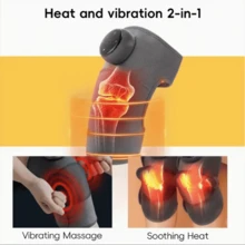 三合一加热膝盖按摩器，加热振动按摩器，便携式收音机按摩加热垫，肘肩支撑袋，振动和加热模式 - 彩色 - 查看 2