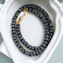 绿红蓝水晶天然不对称特殊切割石珠首饰工艺项链女士配饰颈链时尚短领简约饰品 - beads - 查看 1