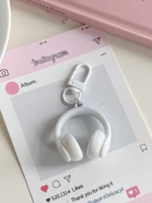 Minimalist Cool Stereo Headphone Keychain Creative Casual Style Cool 3D Headphone Keychain Creative Casual Backpack Pendant Gift For Friends Cute Keychain Pendant Y2K
