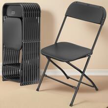 10 Pack Black Plastic Folding Chair, Indoor Outdoor Stackable Seat - 黑色 - 查看 1