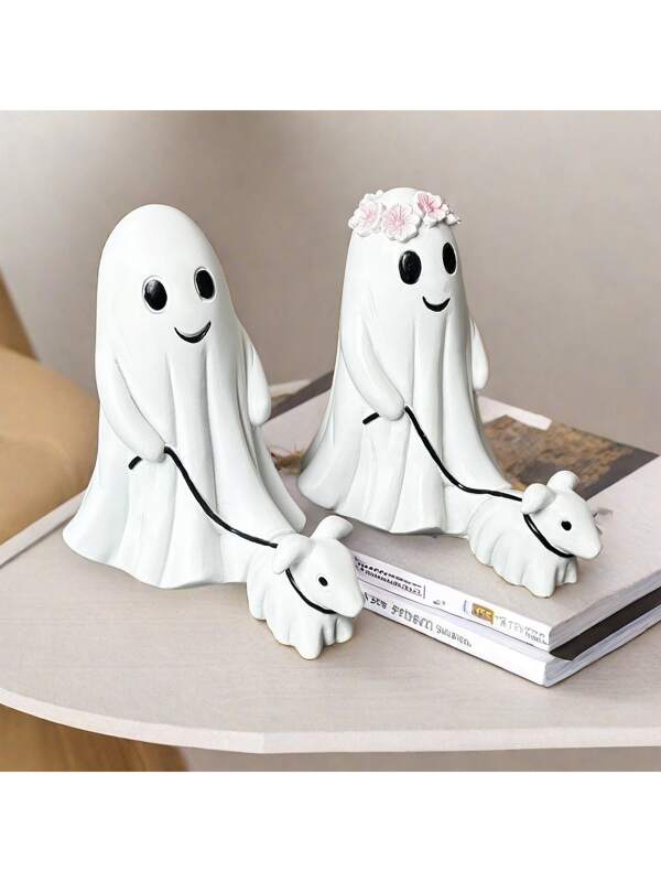 1 Cute Ghost Dog Halloween Statue, Halloween Living Room, Kitchen, Bedroom Decoration, Indoor And Outdoor Statue Garden Decoration, Halloween Gift Home Decor Halloween Decor