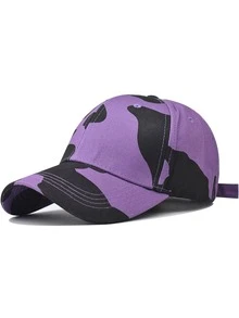 1 Stück Baseballkappe mit Milchmuster, Unisex, Kuh-Muster Kappe, modischer Outdoor Lässig Sonnenhut, Retro Schirmform Design - Verschiedenfarbig - Übersicht 4