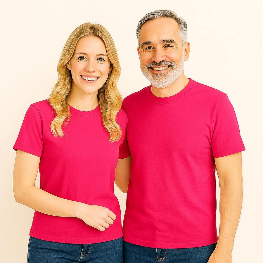 Father's Day Kit With 2 100% Cotton T-Shirts Like Father Like Daughter - 玫紅色 - 查看 1