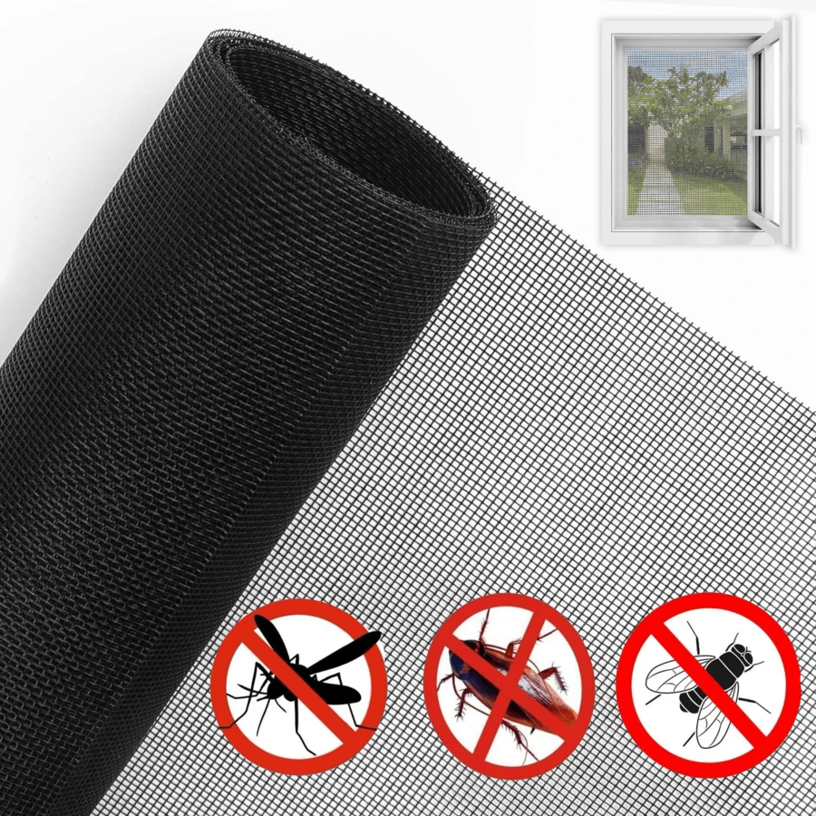 Anti-Mosquito Window Screen, Free Cutting Window Screen, Simple Installation, Black And White Invisible Window Screen, Suitable For Bedroom, Living Room, Bathroom, RV, Adjustable Size Mosquito Net, Anti-Insect Net To Prevent Cats From Entering And Exiting The Curtains