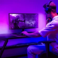 1 pieza Tira de luz LED RGB para monitor de juegos, iluminación ambiental alimentada por USB, apta para pantallas de computadora y TV de 24/32 pulgadas, adecuada para películas, juegos, música y uso en la oficina - USB - Ver 12