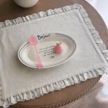 1件/6件/10件韩式Ins风格心形蕾丝小餐巾餐垫，多用途防尘布，适用于食物摄影