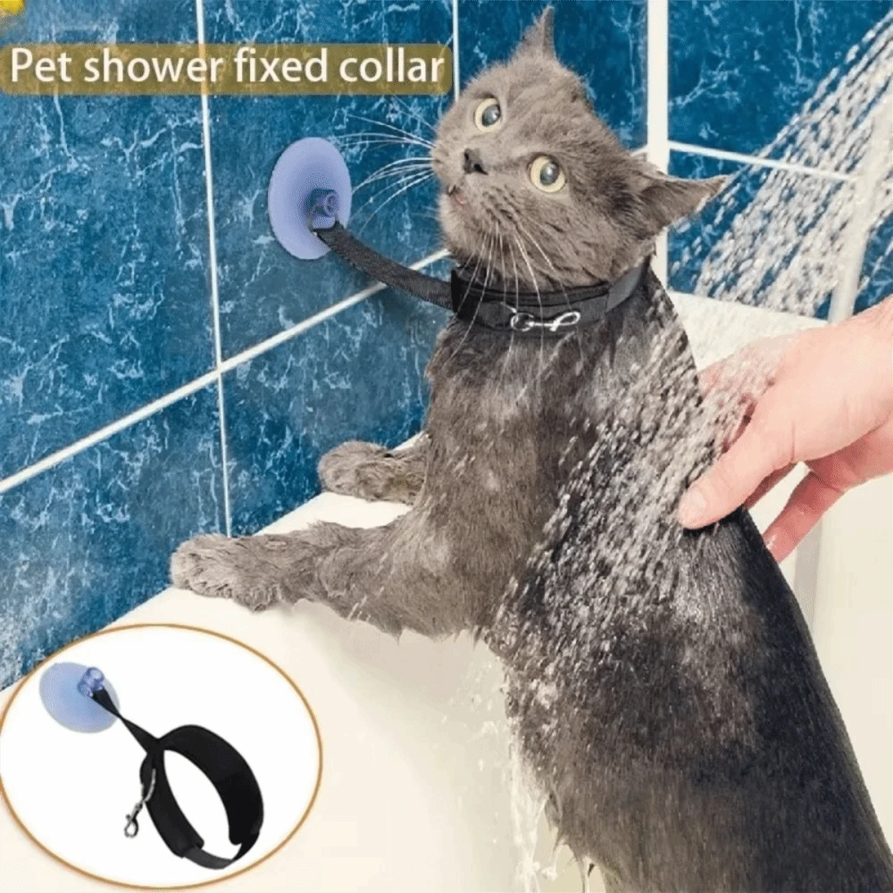 1PC Portable Cats Bathing Collar Suction Cup Adjustable Dog Grooming Leash Belts Grooming Restraint Puppy Shower Straps