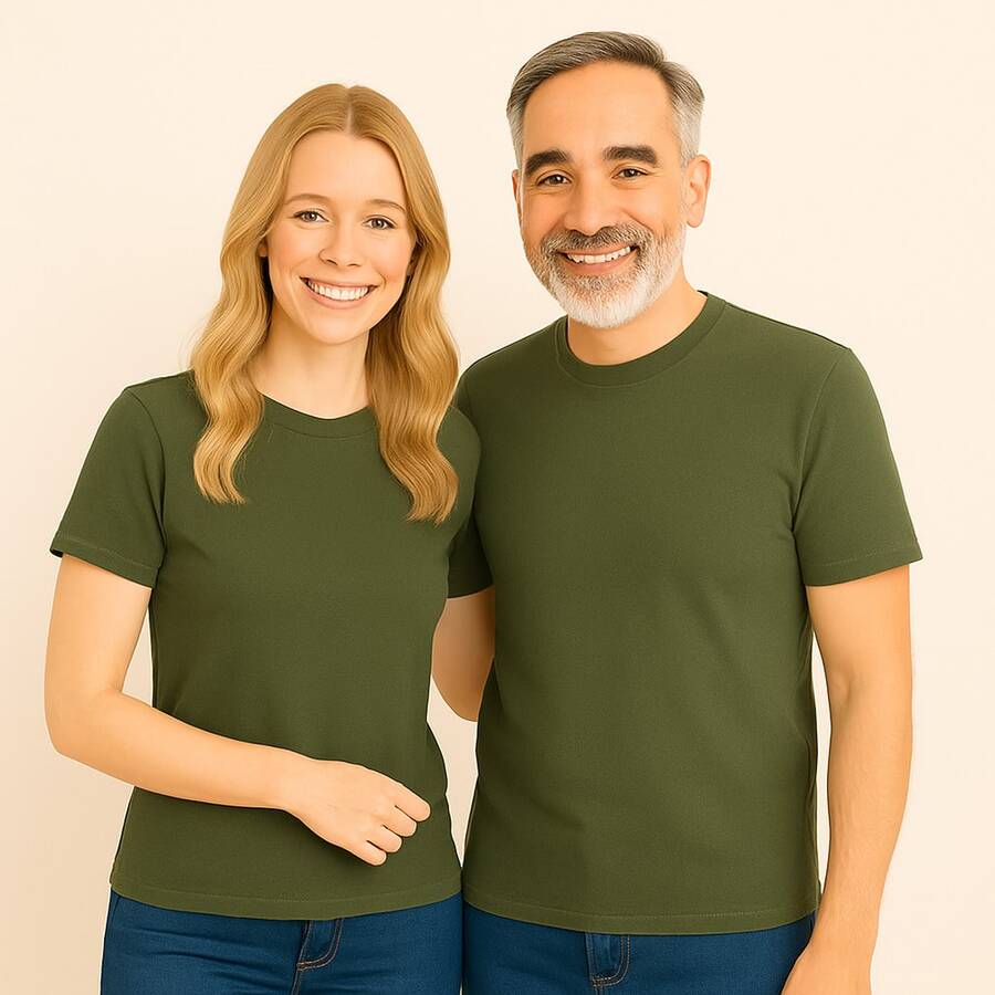Father's Day Kit With 2 100% Cotton T-Shirts Like Father Like Daughter - Army Green - View 1