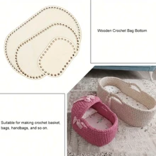 3pcs Oval Wooden Crochet Basket Bottoms, Suitable For DIY Weaving, Crochet Crafts And Home Decor