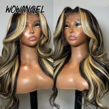 WOWANGEL 250% Density Melt Skins 13x6 Real HD Lace Front Wig Highlight 27 Body Wave Wigs With Baby Hair 100% Peruvian Human Hair Wig Full Large Lace Space Ombre Colored Glueless Ture HD Lace Frontal Closure Wig Pre Plucked For Women Daily Use