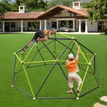 XCF006I Ten Sided Climbing Frame For Outdoor Playground For Age 3+ Climber With Colorful Climbing Stones 10ft - Default - View 1