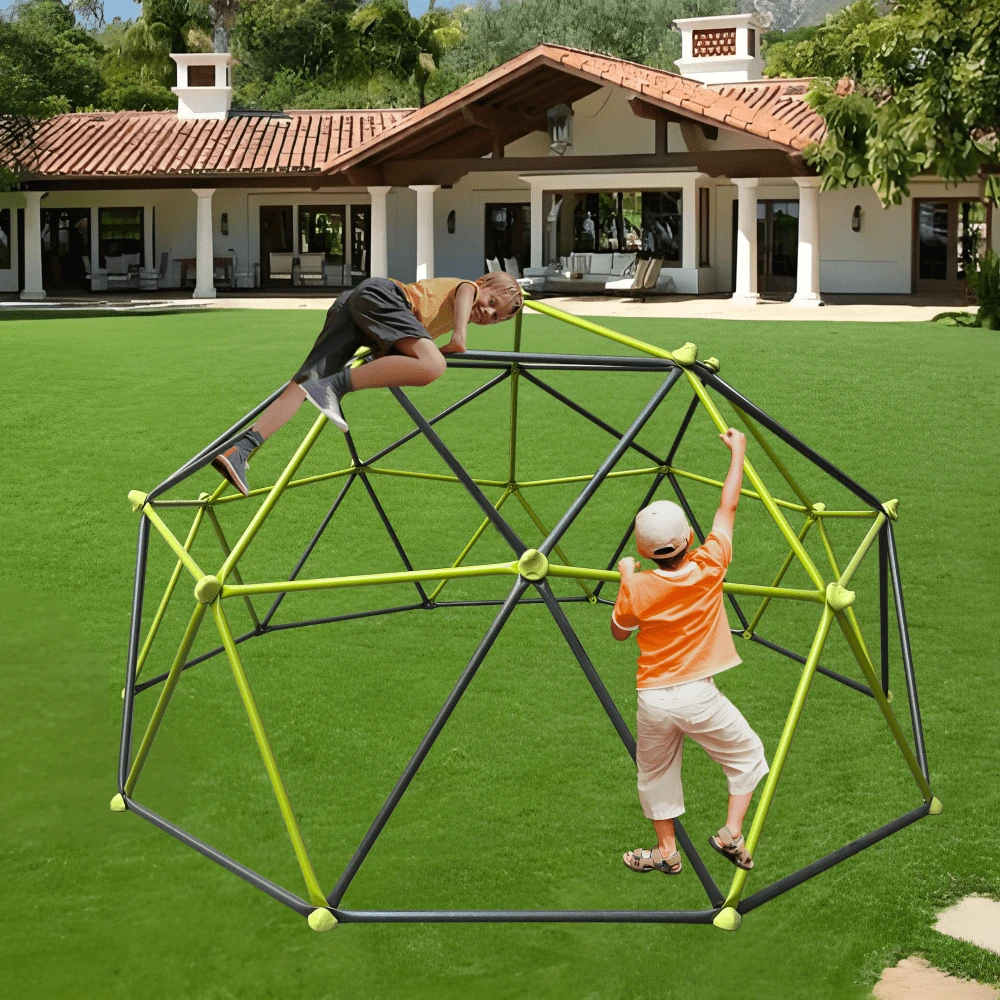 XCF006I Ten Sided Climbing Frame For Outdoor Playground For Age 3+ Climber With Colorful Climbing Stones 10ft - Default - View 1