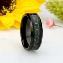 2024 New Men's Business 8mm Gun Black Ring High Quality Stainless Steel Men's Ring Inlaid Gray Carbon Fiber Carbide Ring Mahogany Ring Men's Wedding Party Jewelry Comfortable Wear Size 6-13 Supports Mixed Sizes And Mixed Batches - Ring - View 82