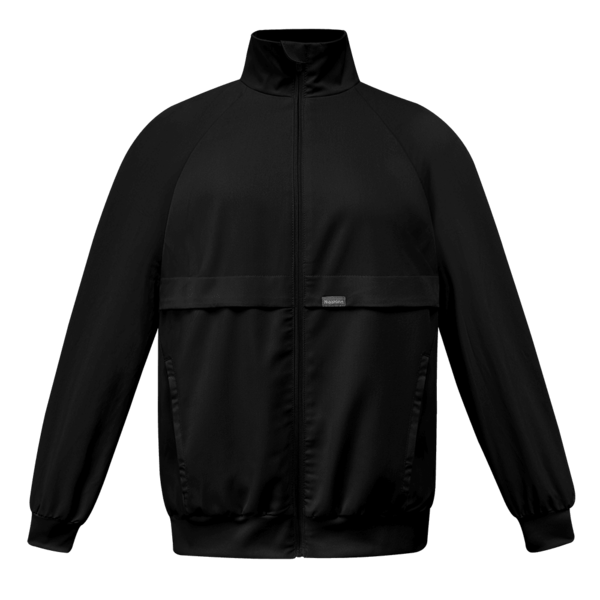 Solid Color Zipper Pocket Long Sleeve Scrub Uniform Jacket, Long Sleeve Zipper Pocket Slim Fit Jacket, Scrub Top, Lab Coat, Scrub Uniform Jacket