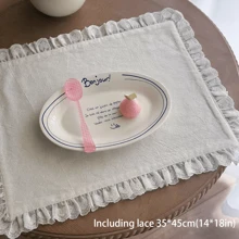 1件/6件/10件韩式Ins风格心形蕾丝小餐巾餐垫，多用途防尘布，适用于食物摄影